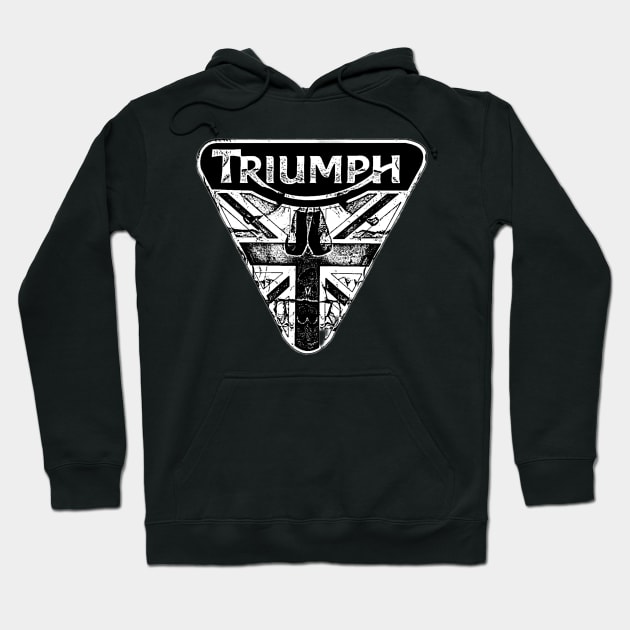 Papa Hash Apparel: Triumphant Skull B & W Hoodie by Papa Hash's House of Art